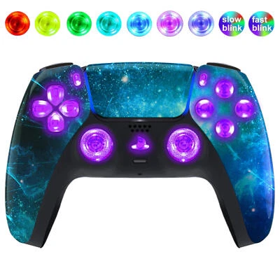 Blue Nebula Silent Modz LED Light Up Buttons Wireless Custom Controller for PS5 - Image 1 of 2