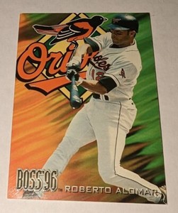 1996 Circa Boss # 1 ROBERTO ALOMAR  Insert Card Baltimore Orioles HOF Baseball