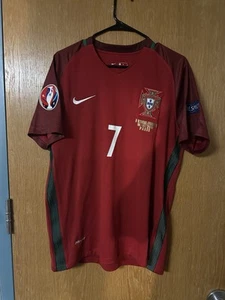2016 Portugal Euro Home Jersey #7 Ronaldo Large Nike Soccer Finals NEW - Picture 1 of 3
