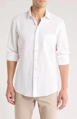 NEW Rodd & Gunn Penrose Linen Blend Button-Up Shirt SIZE M/WHITE/100%AUTHENTIC - Image 1 of 2