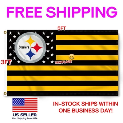 Bandera de los Pittsburgh Steelers de 3x5 pies NFL decoración de pared pancarta envío gratuito Foto 1 de 4