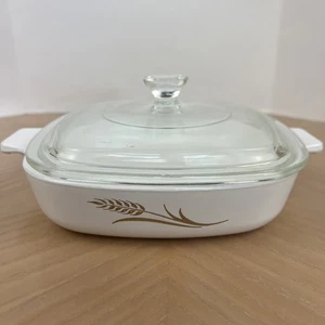 Vintage Corning Ware Goldener Weizen 3/4 QT W-7-B Kasserolle Backform 7" mit Deckel - Bild 1 von 7