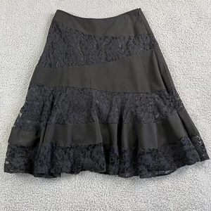 Sunny Leigh Lace A-Line Skirt Size 8 Black Academia Y2K Whimsigoth Goth - Picture 1 of 7