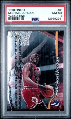 1998-99 Topps Finest Basketball Michael Jordan #81 PSA 8 NM-MT Chicago Bulls - Image 1 of 2