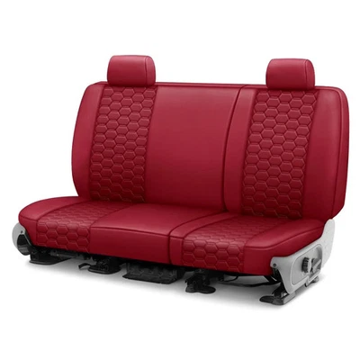 For Lincoln Aviator 03-05 Seat Cover Faux Leather Hex Quilted 2nd Row Red Custom Foto 1 de 2