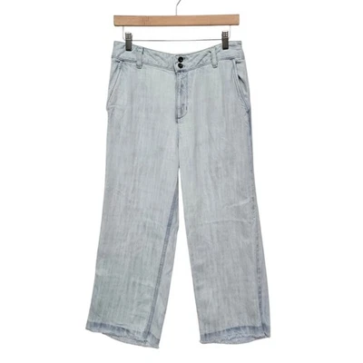 Обрезанные джинсы Bella Dahl с широкими штанинами легкая стирка джинсовая ткань размер 28 - Изображение 1 из 4