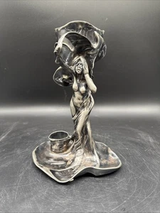 Versilberter Art Nouveau Kelch mit Frauenfigur – Jugendstil Deko - A2.13 - Bild 1 von 14
