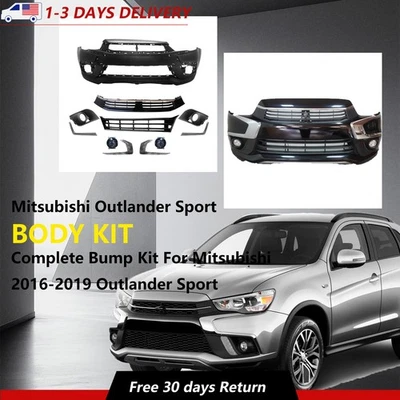 Fits 2016-2019 Mitsubishi Outlander Sport Only Front Bumper Set W/ Fog Lamp Foto 1 de 4