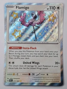 Flamigo 211/091 Holo Shiny Rare SV: Paldean Fates NM Englisch Pokemon - Bild 1 von 2