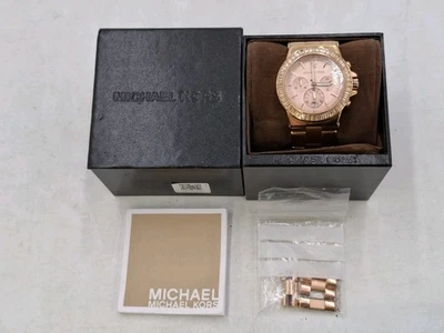 Michael Kors Dylan Watch MK 5412 Rose Gold Tone Stainless Steel Womens Untested - Image 1 of 4