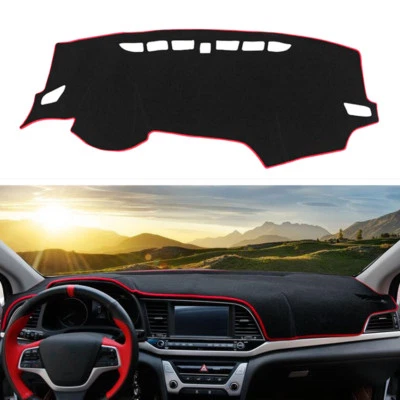 PARA HYUNDAI ELANTRA 2016 2017 2018 CUBIERTA DE TABLERO ALFOMBRILLA TABLERO ALMOHADILLA ROJO Foto 1 de 4