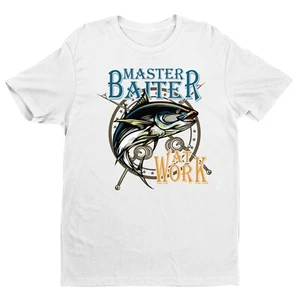 Camisa de pesca Master Baiter At Work - Camiseta gráfica de pescador vintage para papá abuelo - Imagen 1 de 6