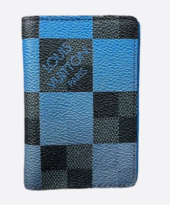 Louis Vuitton Damier Graphite Giant Blue Monogram LV Logo Pocket Card Wallet Hol - Image 1 of 4