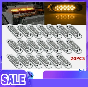 20x Amber LED Side Marker Lights RV Truck Trailer Clearance Light Waterproof - Bild 1 von 11