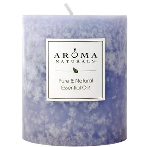 Lavender Essential Oil Blue Scented Pillar Candle, Tranquility, 3 inch x 3.5 ... - Picture 1 of 6