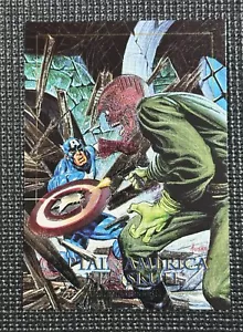 1992 Marvel Masterpieces - BATTLE SPECTRA - Captain America vs Red Skull #5-D - Picture 1 of 2