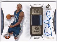 2008-09 SP Authentic /499 Darrell Arthur #104 Rookie Auto RC 3 COLOR PATCH