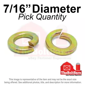 "Anillo dividido de aleación de 7/16" lavadoras aleación acero grado 8 amarillo zinc (elige la cantidad) - Imagen 1 de 2