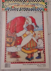 Vtg Mary Engelbreit Christmas Iron On Transfer WISHES Daisy Kingdom 6533 Santa - Picture 1 of 10