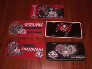 5 TAMPA BAY BUCCANEERS PLASTIC LICENSE PLATES - SUPER BOWL CHAMPIONS - Picture 1 of 1