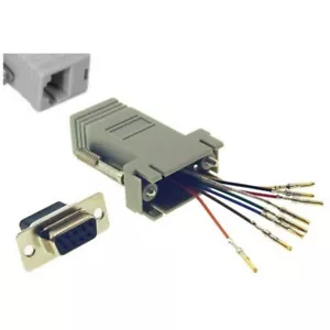 DB9 pin Female~RJ45 Jack Modular Adapter 8P8C for Network/Ethernet,Cat5e,Cat6 - Picture 1 of 1