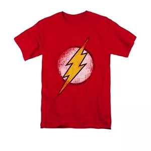 Justice League Flash Distressed Logo Licensed Adult Men's Tee Shirt SM-3XL - Picture 1 of 2