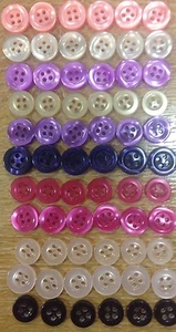 Small pearlescent baby buttons 10mm or 11mm x6 pack 4 hole round - Picture 1 of 15