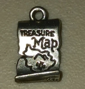 Treasure map, charm for bracelet, crafts, 1 charm, jewelry making - Picture 1 of 4