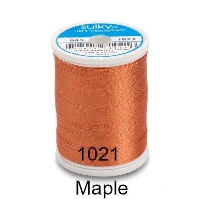 Fio de bordado MAPLE GUTERMANN SULKY 40 WT RAYON (850yd 780m) 943-1021 - Imagem 1 de 2