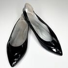 BALENCIAGA Point Toe Ballet Flat Patent Leather Silver Size 7