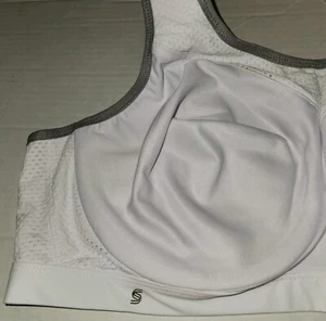 Glamorise SPORT Elite Performance Underwire Bra White + Gray 46C - Picture 1 of 5