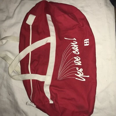 Vintage Bank Of America, bolsa de lona de fim de semana vermelha - Imagem 1 de 4