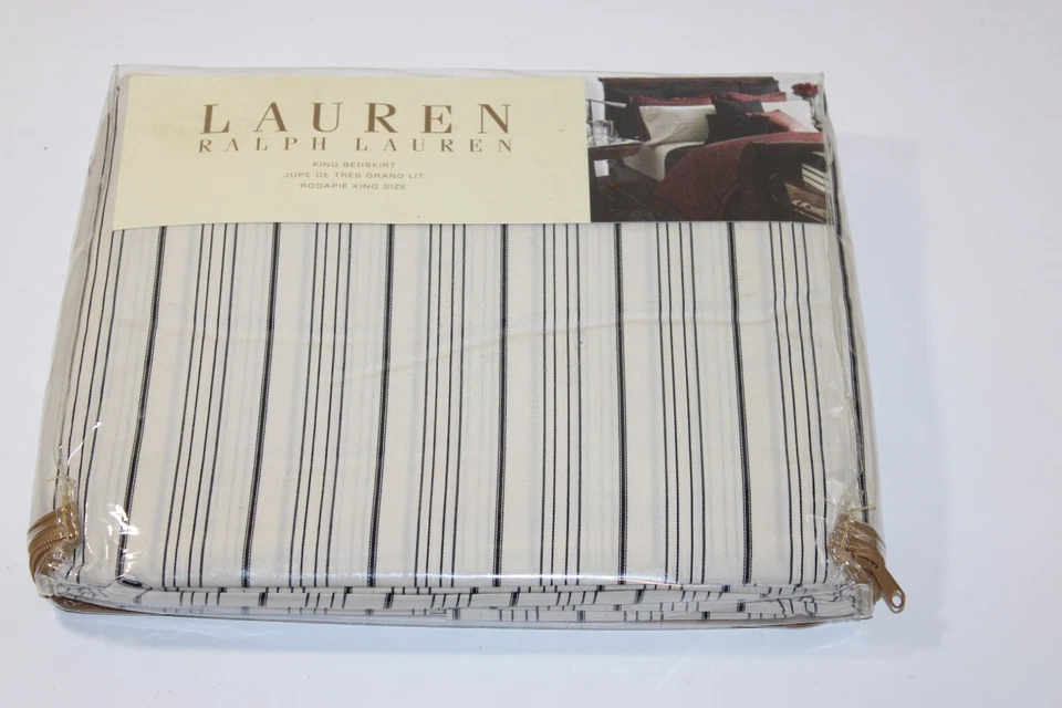 Nueva Falda Ralph Lauren Cama King - Bleecker Street Negro/Crema 0016 Foto 1 de 1