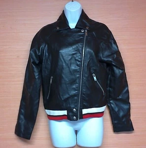 New Look Women's Black Faux Leather Jacket Coat Size Small - Picture 1 of 6