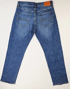 Lucky Brand Größe 34 x 32 Herren 221 gerade blau Denim 5 Taschen Logo Etikett Jeans - Bild 1 von 13