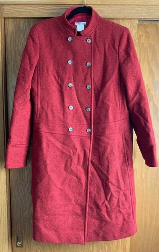 Cappotto donna vintage Michael Kors rosso lana pea taglia 8 doppiopetto anni 80 retrò