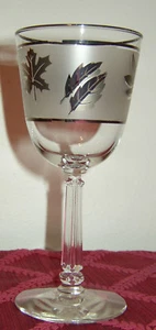 Libbey Silver Leaf Water Goblet 7 1/4" tall - Picture 1 of 5