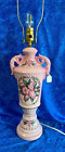 Lampe céramique rose vintage 20 pouces avec orchidées