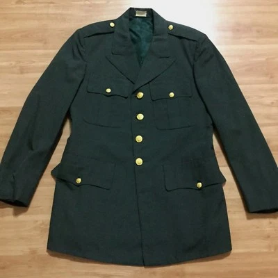De colección EE. UU. Militar Ejército Verde Abrigo Vestido Blazer Chaqueta Uniforme Para Hombres Talla 40R Lrg Foto 1 de 4