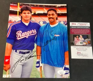 Jose Canseco & Juan Gonzalez Signed x2 Photo JSA Cert w/COA Texas Rangers MLB! - Picture 1 of 4