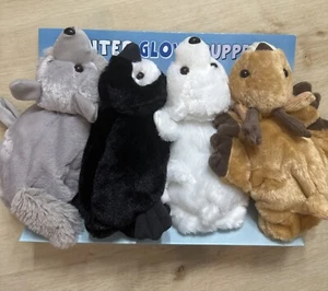 Guante de Invierno Peluche Mano Marioneta Animal Pingüino Oso Reno Perro Sueño - Imagen 1 de 5