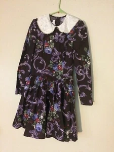 Abito vintage Jessica McClintock RAGAZZA TAGLIA 9/10 floreale VIOLA - Made in USA - Foto 1 di 6