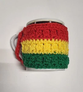 Hand Crochet Mug Cup Coozie With White Coffee Cup/Mug - Picture 1 of 4