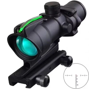 New ACOG 4X32 Scope Red/ Green Fiber Sights Illuminated Riflescope w/20mm Rail - Picture 1 of 8