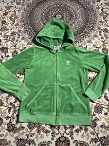 Vintage Juicy Couture Children 14 Extra Small Green Velour Jacket Nostalgic - Picture 1 of 15