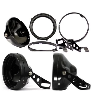 Eagle Lights 7" Matte Black LED Headlight Bucket Housing upgrade for Motorcycles - Picture 1 of 7