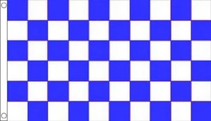 3' x 2' ROYAL BLUE and WHITE CHECK FLAG Checkered Cavan Laois Monaghan Waterford - Picture 1 of 1