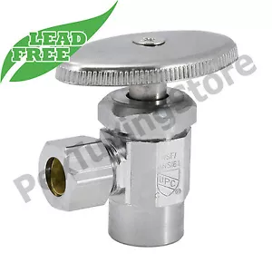 1/2" Sweat x 3/8" OD Compr. Angle Stop Valve Multi-Turn, LEAD-FREE, NSF, UPC - Picture 1 of 1