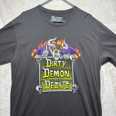 ESPN Radio Dan Lebatard Show Hombres XL Stugotz Calavera Gráfica Camisa Demonio Sucio Foto 1 de 4