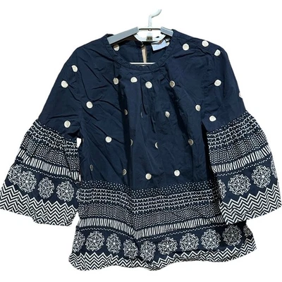 Top Boho eShakti para mujer Talla L Negro Beige Lunares Estampado por todas partes 100% Algodón Foto 1 de 4